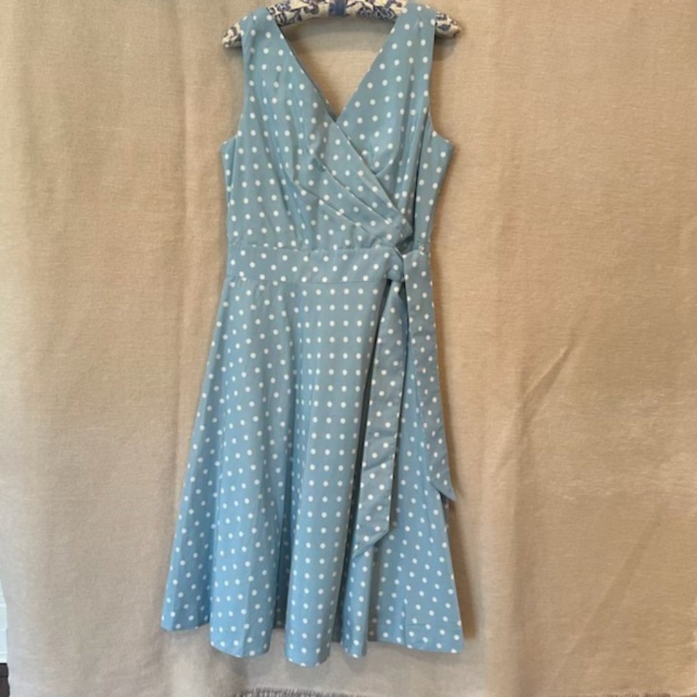 J. Peterman Polka Dot Sleeveless Dress